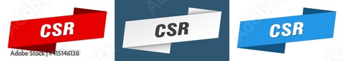 csr banner. csr ribbon label sign set