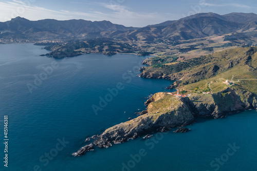 Aerial view of the Cap Béar near Banyuls in France 