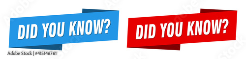 did you know banner. did you know ribbon label sign set