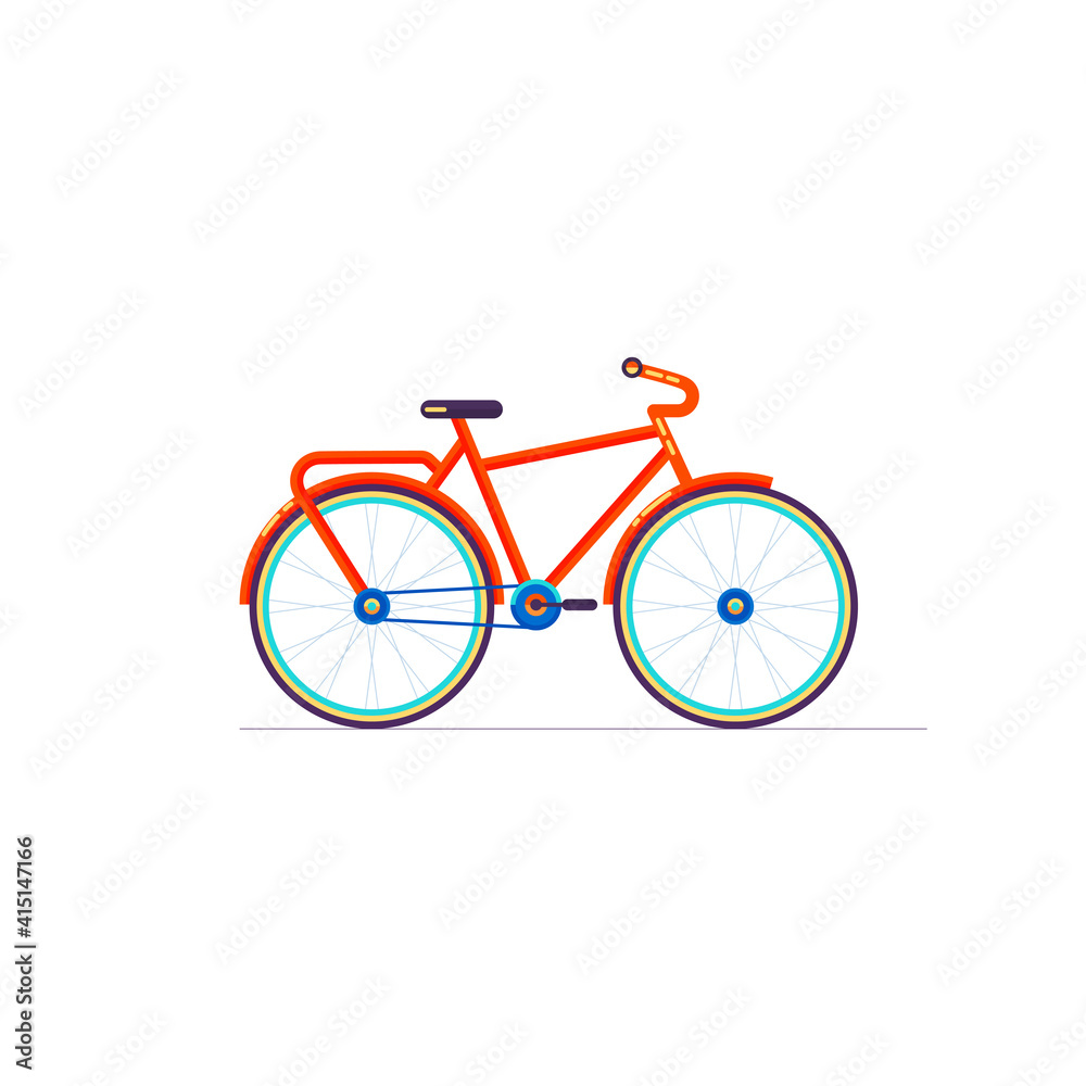 Fototapeta premium Bicycle Icon Illustration White Background Flat design.