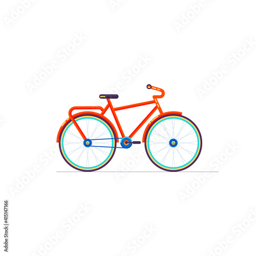 Bicycle Icon Illustration White Background Flat design.