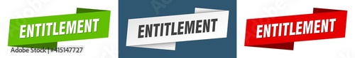 entitlement banner. entitlement ribbon label sign set