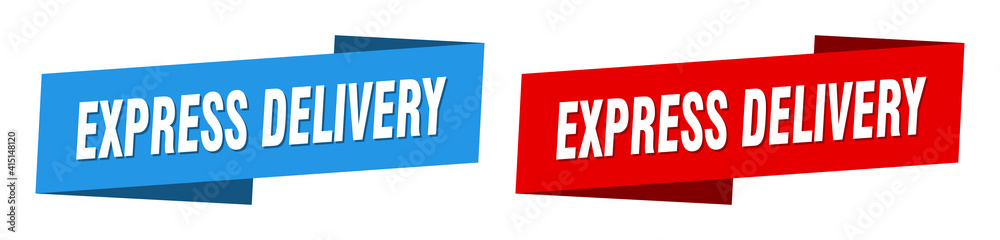 express delivery banner. express delivery ribbon label sign set express delivery banner. express delivery ribbon label sign set