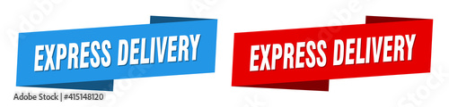 express delivery banner. express delivery ribbon label sign set