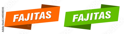 fajitas banner. fajitas ribbon label sign set