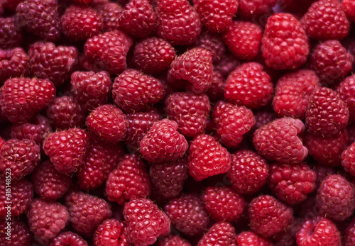 fresh raspberries. red raspberries. copy space. healthy food concept. berries