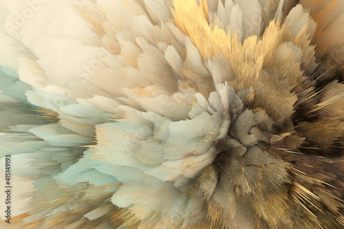 Fototapeta Naklejka Na Ścianę i Meble -  3D digital Illustration. Color rainbow blot splash. Abstract horizontal background.
