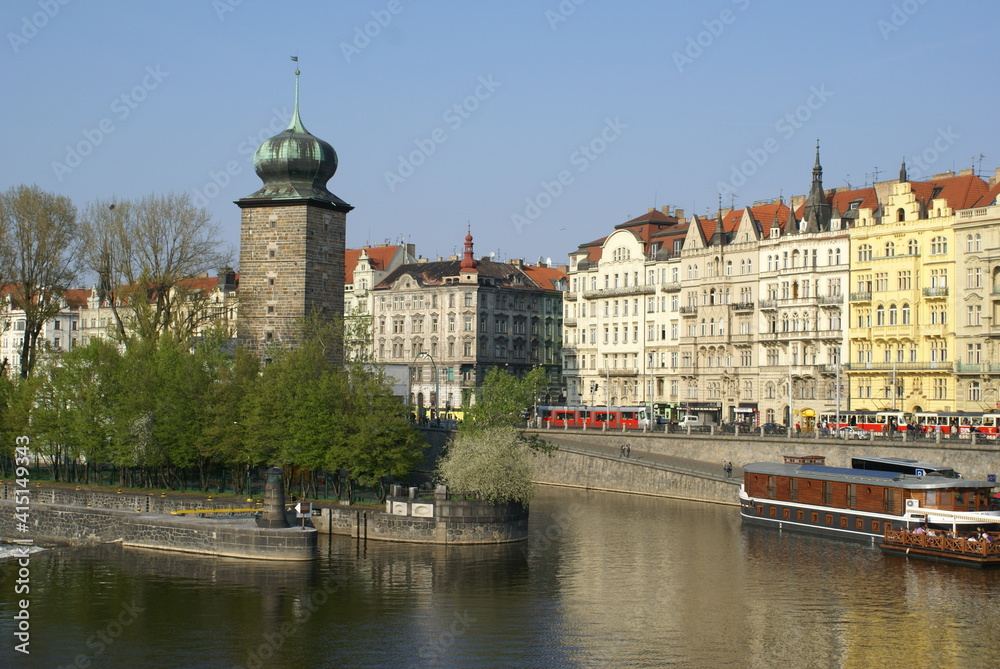 Naklejka premium Prague, Czech Republic: view of the city and the Vitava River