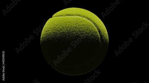 Tennis ball on black background. 3d illustration for background.  © Tsurukame Design