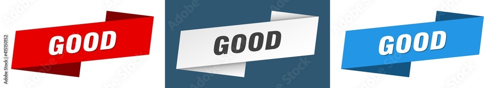 good banner. good ribbon label sign set good banner. good ribbon label sign set