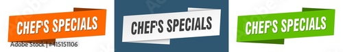 chef's specials banner. chef's specials ribbon label sign set