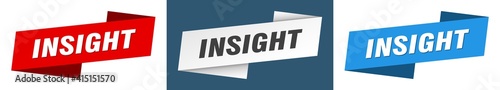 insight banner. insight ribbon label sign set