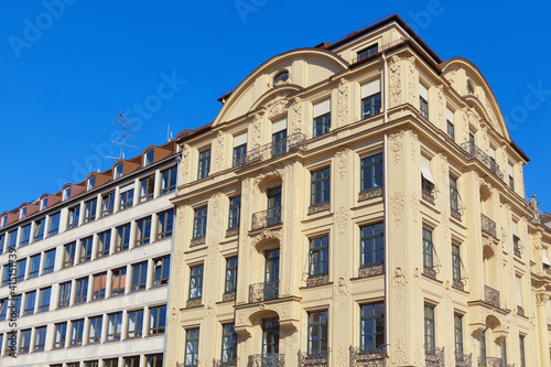 Baroque mansion house with sculpting ornate