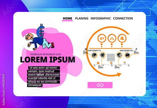 Business concept for internet banners, social media banners, headers of websites, vector illustration 
