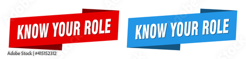 know your role banner. know your role ribbon label sign set
