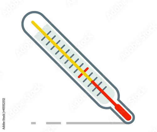 Thermometer temperature check vector flat icon or illustration isolated on white.