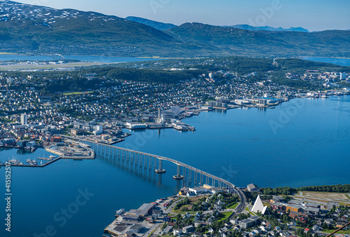 View over Tromso from Fjellstua, Tromso photo