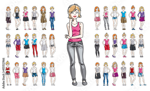 Women in casual wear vector...