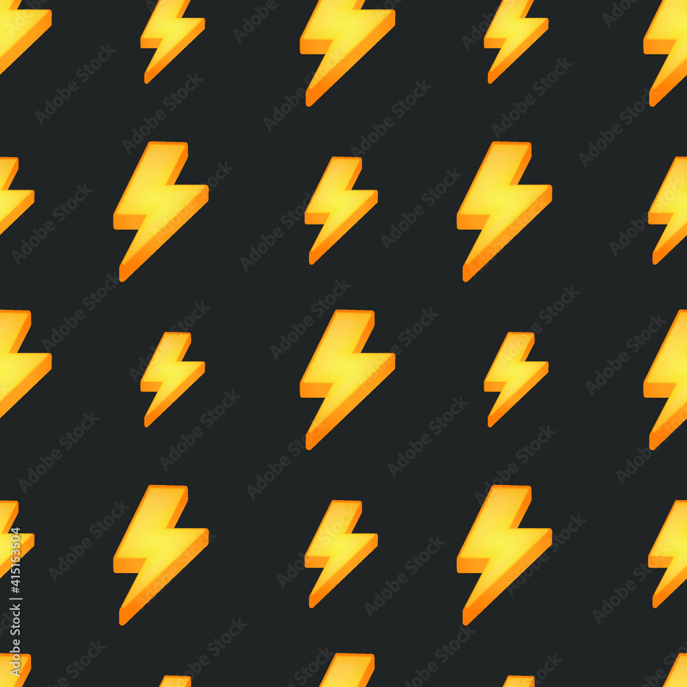 High Voltage Emoji Pattern. Lightning Bolt Electricity Seamless