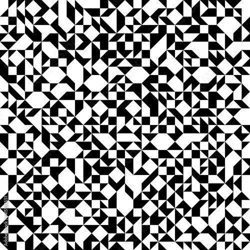 Mosaic seamless pattern, geometric chaotic tiling vector background for wallpapers, wrapping paper or website backgrounds.
