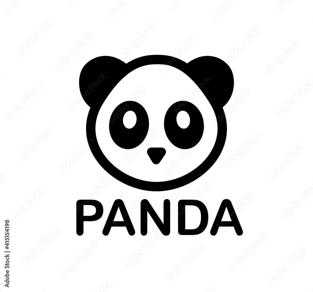Panda bear vector icon or logo isolated on white background. Panda bear vector icon or logo isolated on white background.