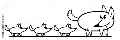 Funny cartoon mother fox wi...
