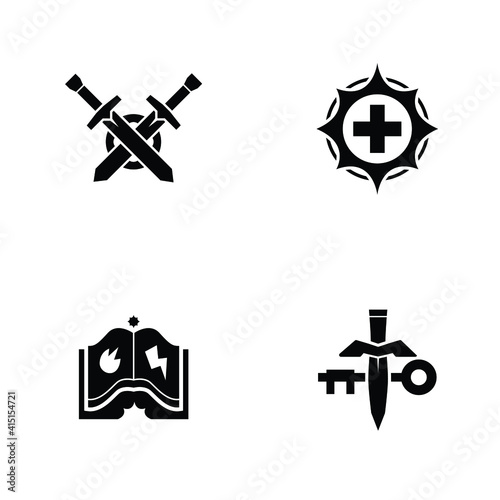 Collection symbol icon for role playing or board game on white background - Vector