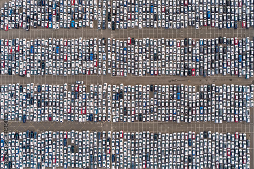 New cars, Tilbury Docks, Tilbury, Port of London, Essex photo