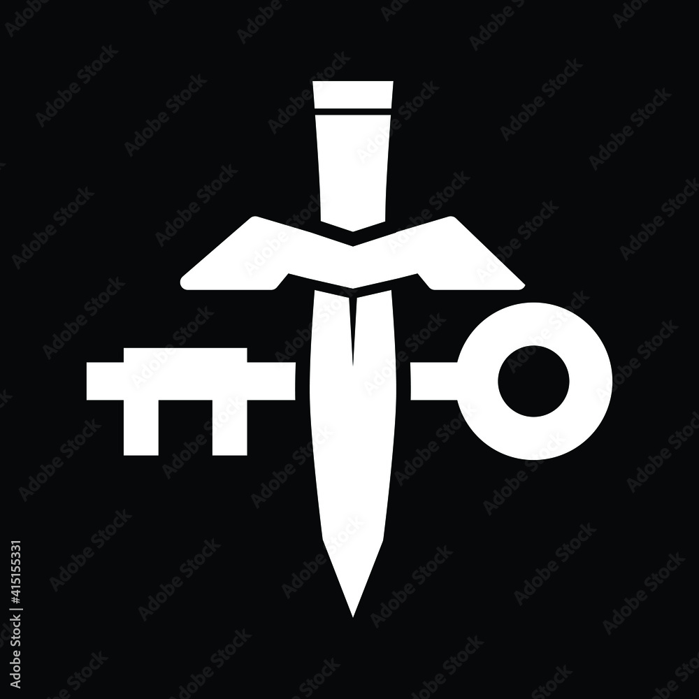 Rogue sign icon for role playing or board game on black background - Vector Rogue sign icon for role playing or board game on black background - Vector