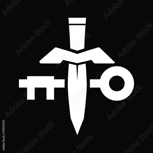 Rogue sign icon for role playing or board game on black background - Vector