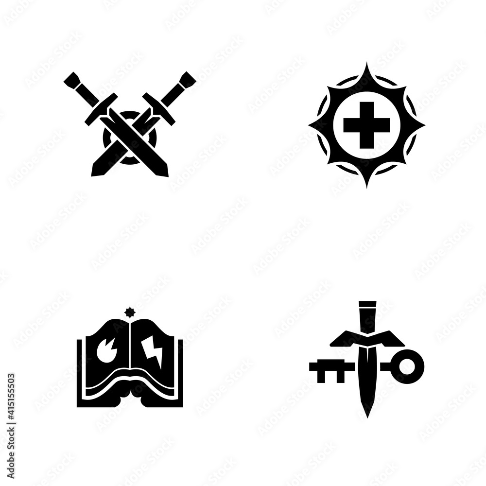 Fotografie Collection symbol icon for role playing or board game on white background - Imag