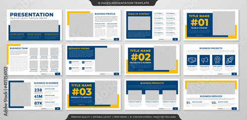 minimalist presentation template with clean style use for business annual report and infographic 