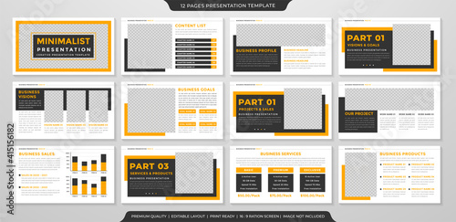 business presentation template design with minimalist style use for business portfolio and annual report