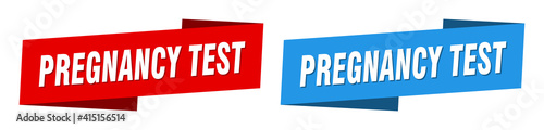 pregnancy test banner. pregnancy test ribbon label sign set