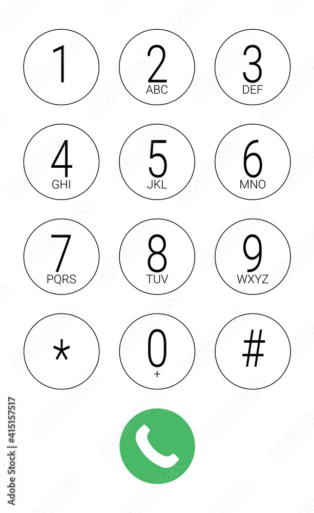 Dial keypad smartphone vector ui template Dial keypad smartphone vector ui template