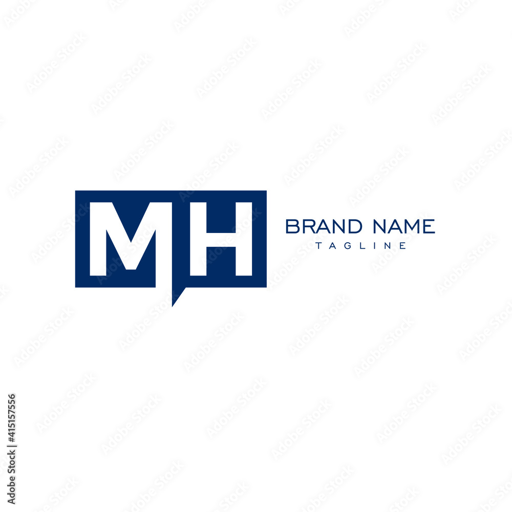 the letter MH. Monogram logo vector minimal design the letter MH. Monogram logo vector minimal design