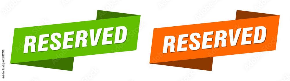 Φωτογραφία reserved banner. reserved ribbon label sign set