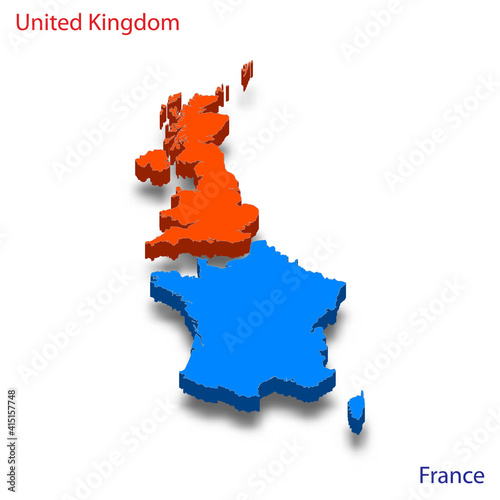 3d isometric map United Kingdom and France relations