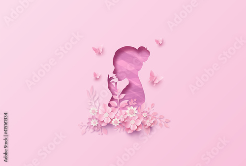 Gentle Woman with Spring Flowers