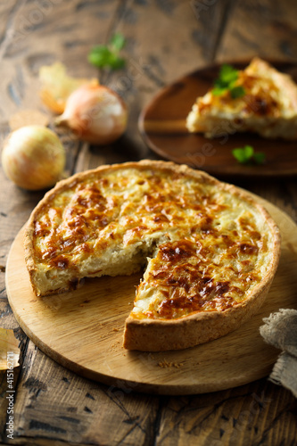 Canvastavla Traditional homemade onion pie or quiche