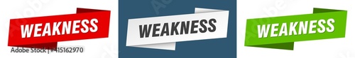 weakness banner. weakness ribbon label sign set