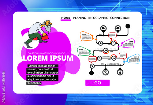 Business concept for internet banners, social media banners, headers of websites, vector illustration 