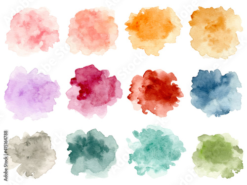 Colorful abstract watercolor splash collection photo