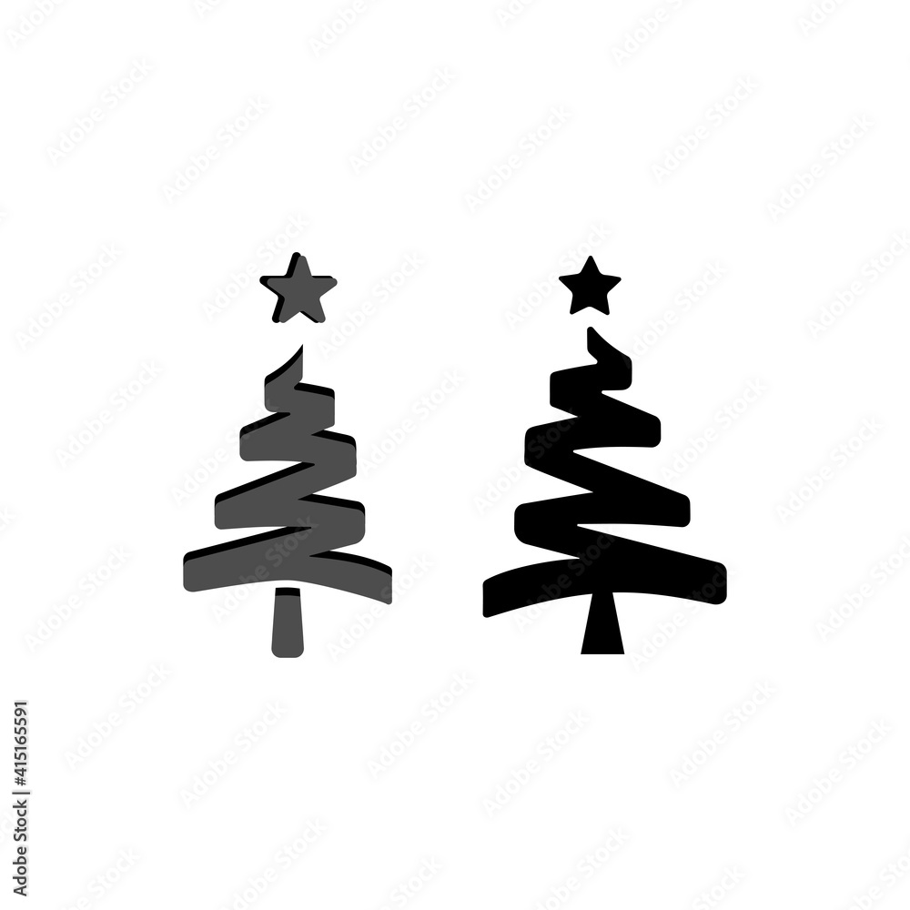 Christmas tree icon vector symbol
