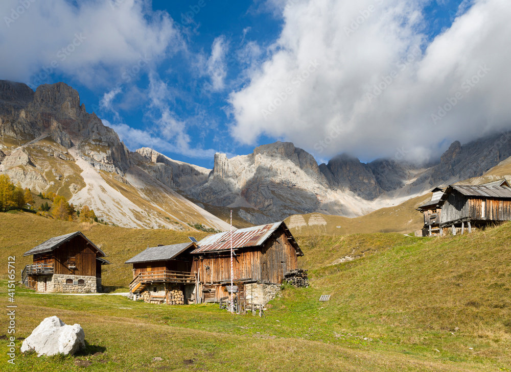 Alpe Fuciade in the southern Marmolada mountain range, Italy.