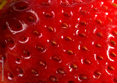 detail of ripe strawberry texture