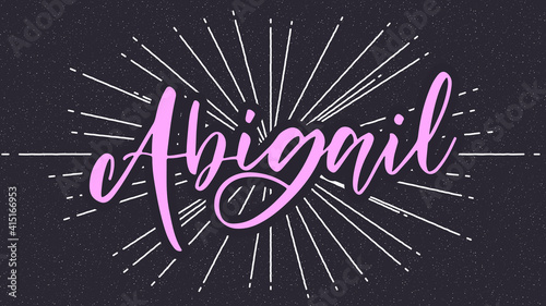 Abigail Name Vector Typography with Burst photo