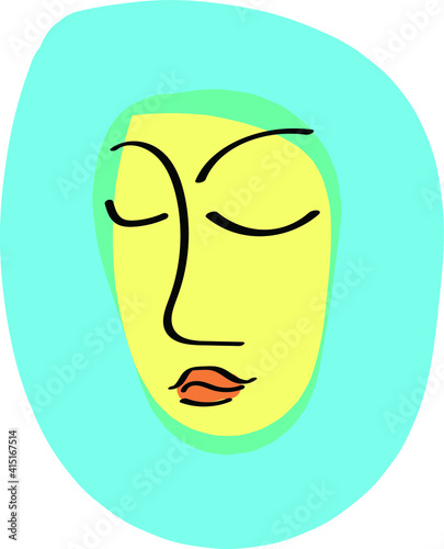 A northerner woman with closed eyes is dressed warmly