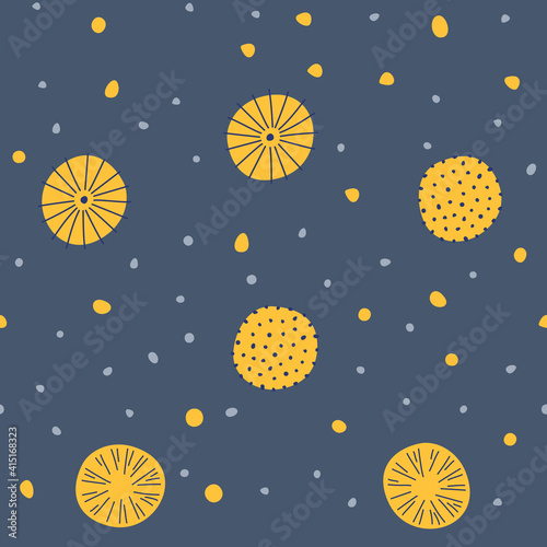 Abstract seamless pattern in scandinavian style. Vector background. Hand drawn.