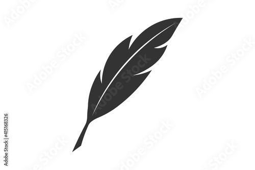 Writing feather. Simple icon. Flat style element for graphic design. Vector EPS10 illustration.